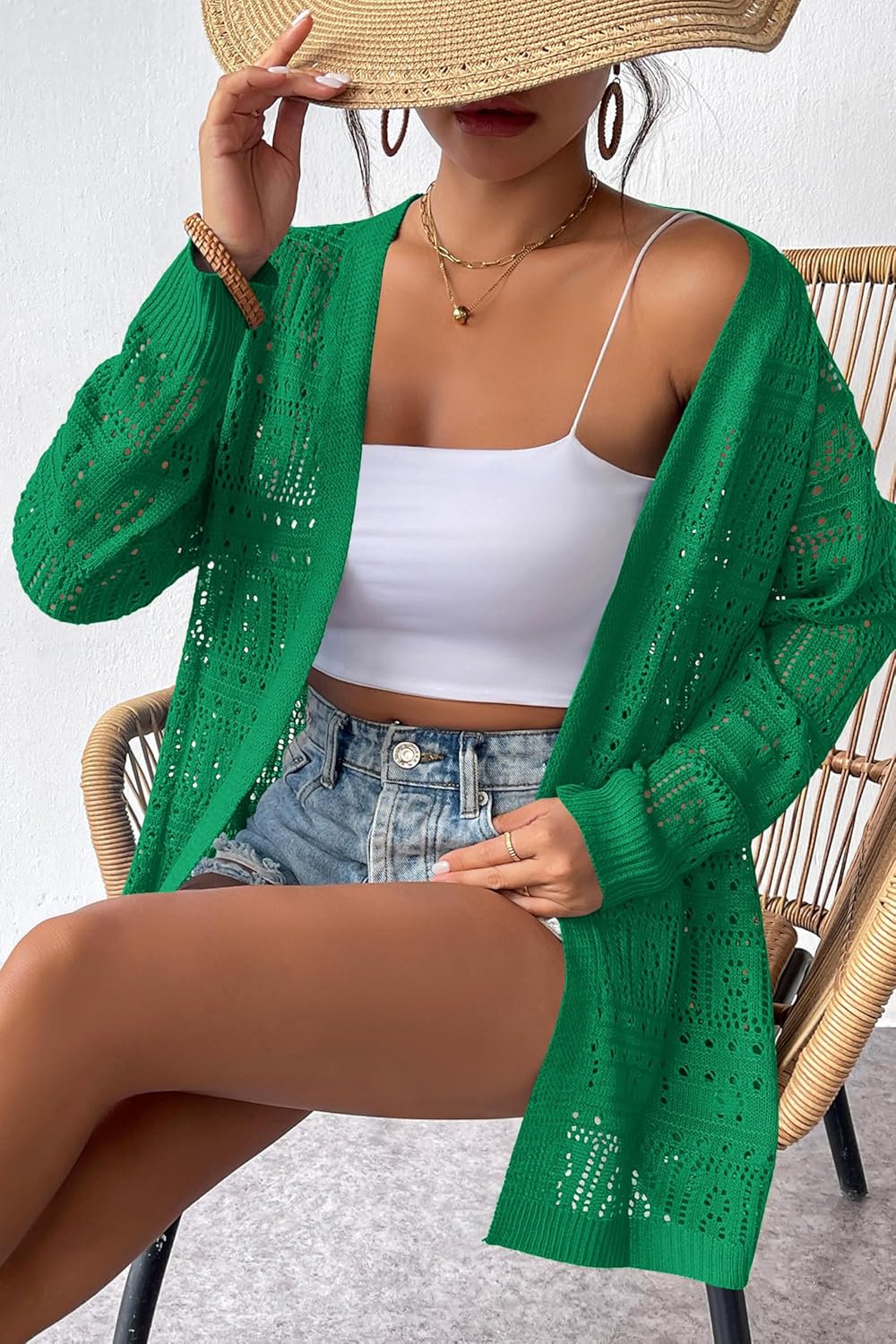 Thumbnail 1 de Zeagoo Women's 2026 Summer Crochet Cardigan: Lightweight Open-Front Kimono Cover-Up