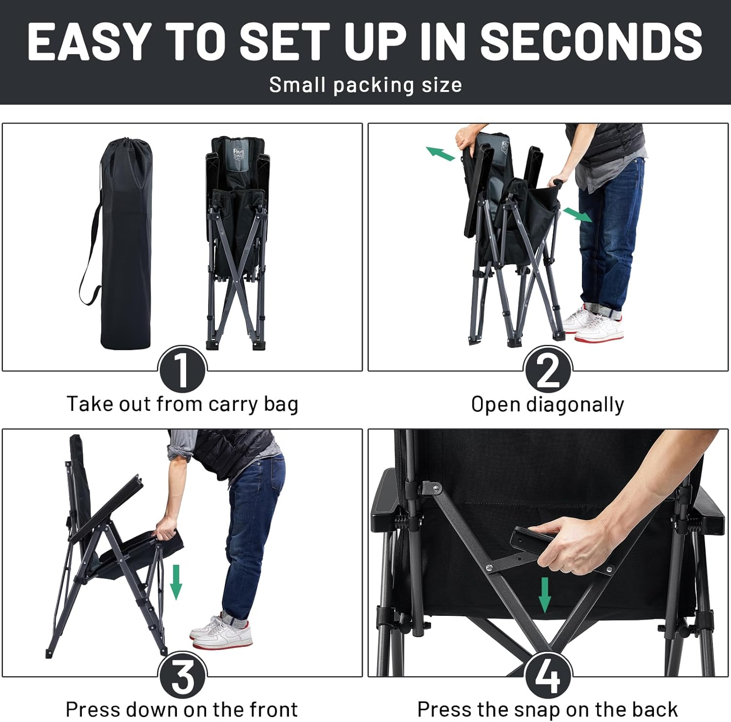 Thumbnail 6 de TIMBER RIDGE Heavy Duty Folding Camping Chair 260kg