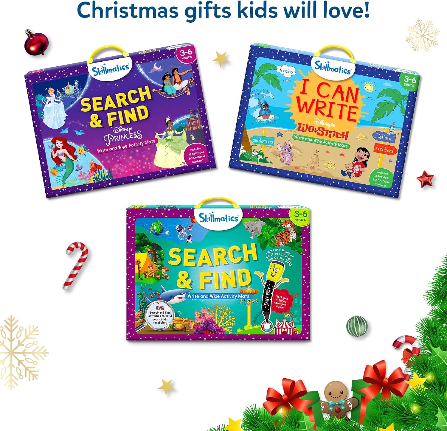 Detalle 2 de Skillmatics SKILL810SFDP Disney Princess Reusable Search & Find Mats, 12 Activities