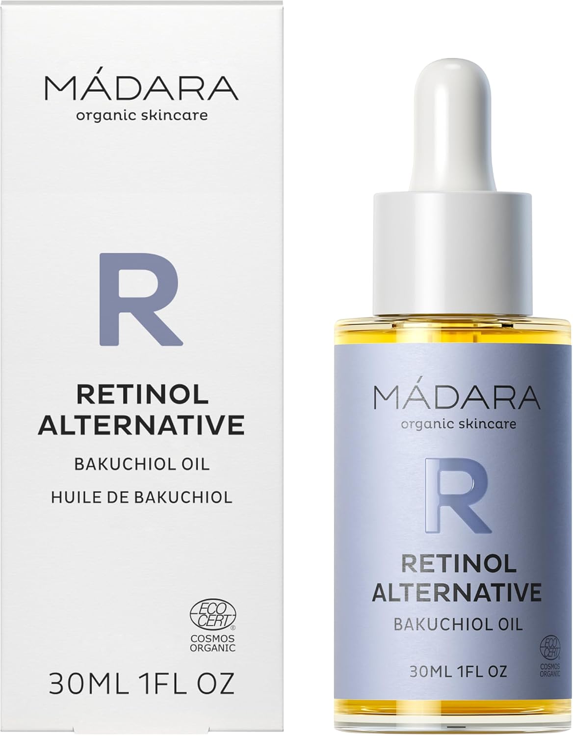 Detalle de MÁDARA Bakuchiol Huile de 30 ml – Huile anti-âge au Bakuchiol pour le visage