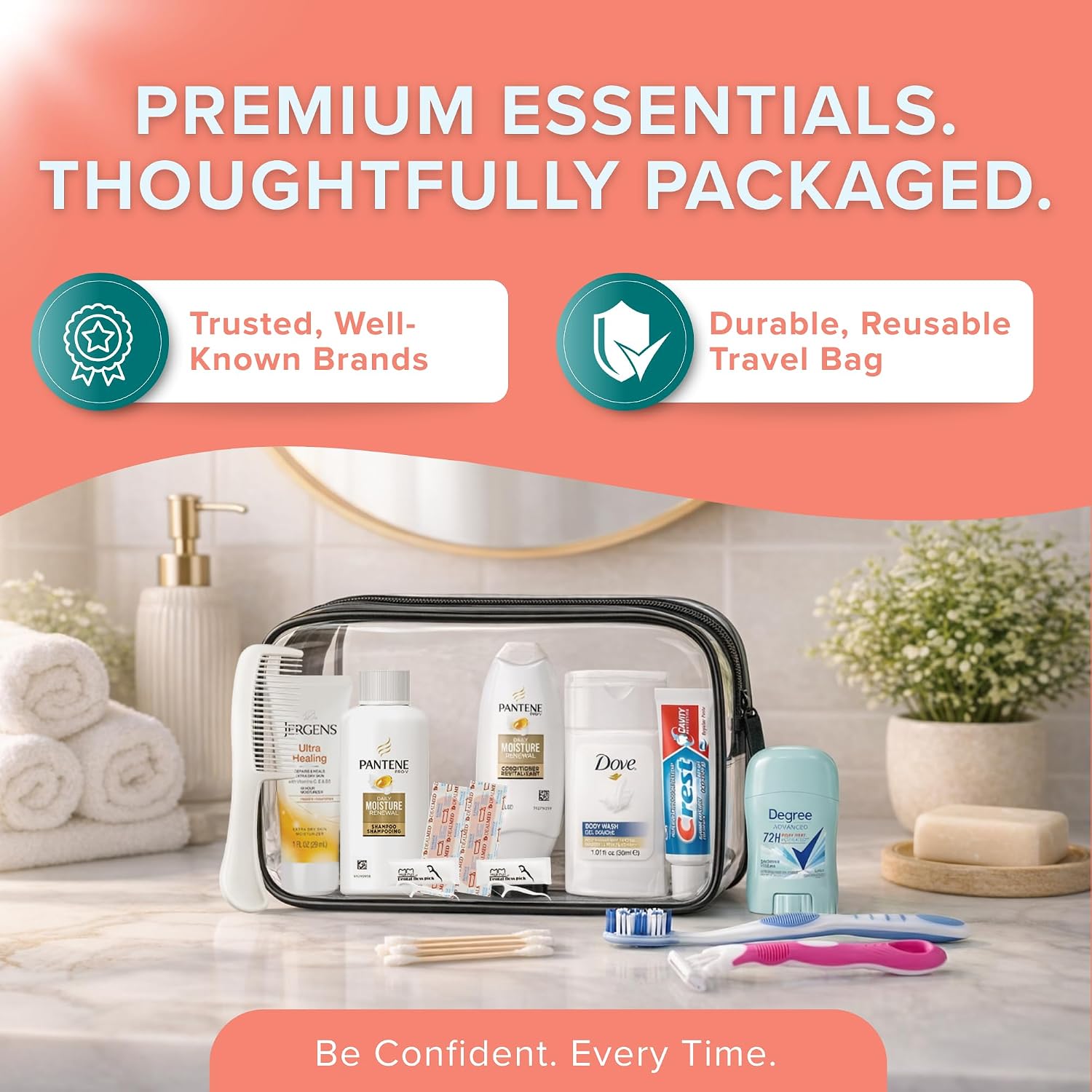 Thumbnail 2 de TrekTote 15-Piece Women’s Travel Toiletry Kit – Premium Brand-Name Essentials, TSA-Approved