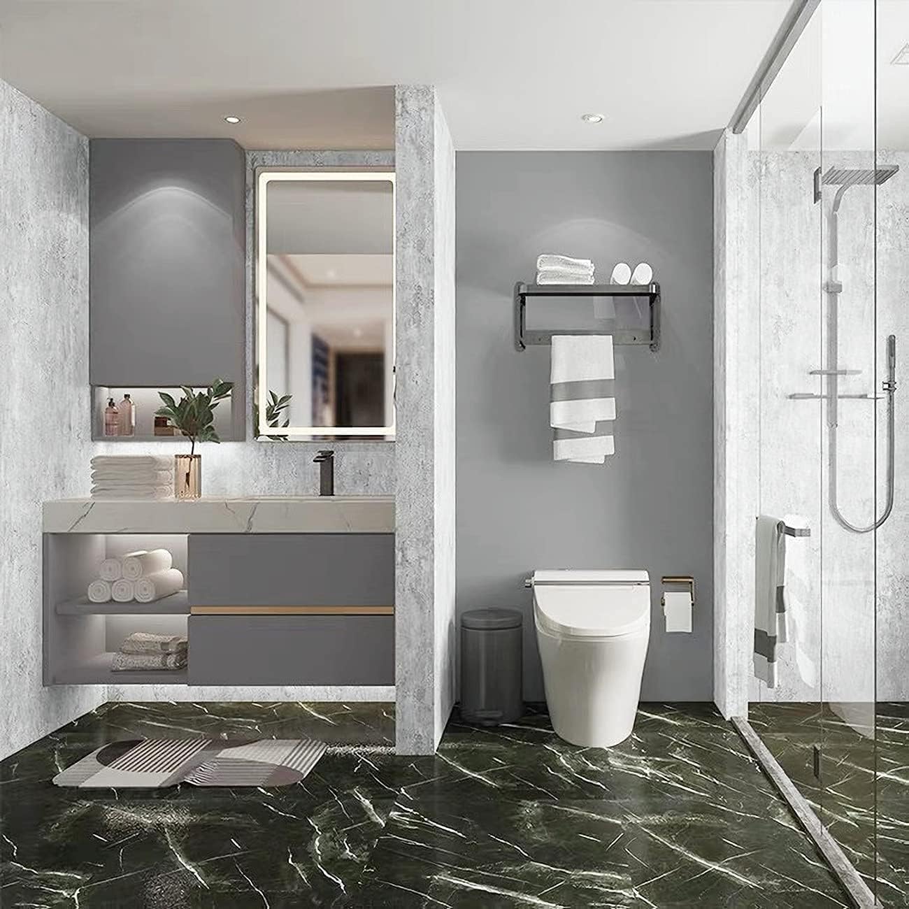 Thumbnail 6 de Papel Adhesivo Gris Claro Mate para Muebles Autoadhesivo 🏡