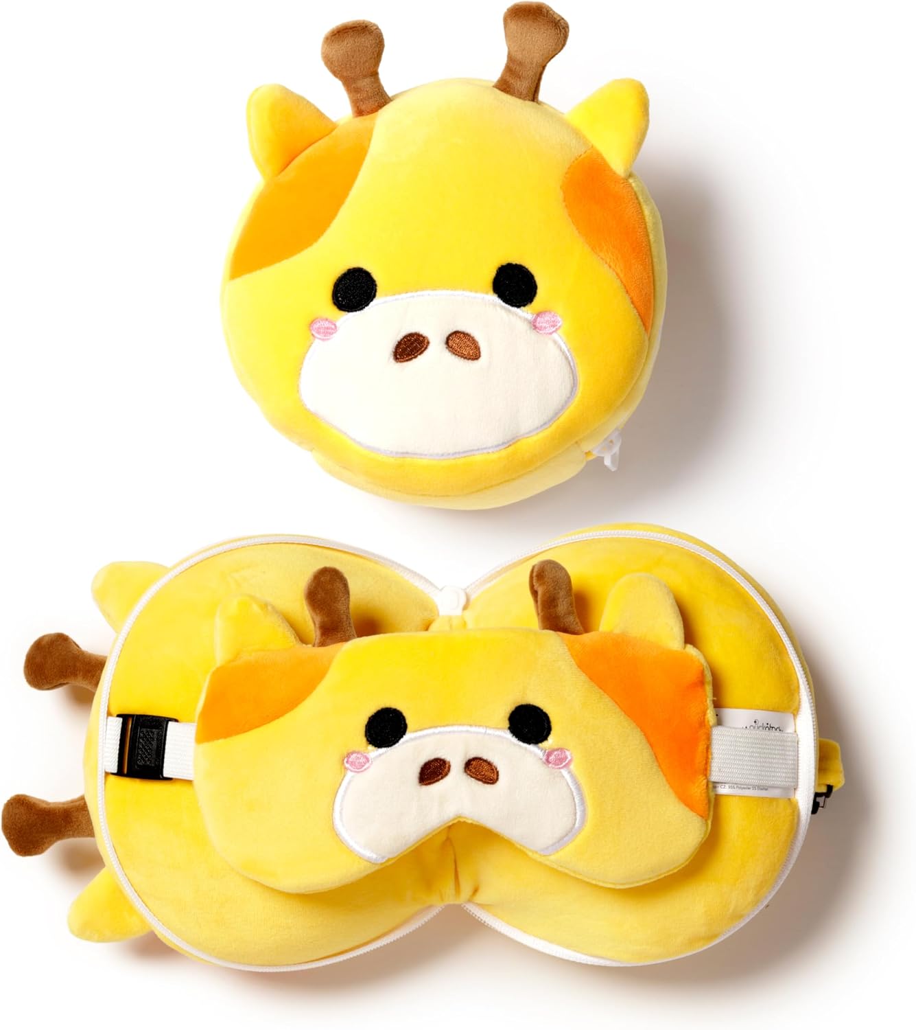 Detalle de Puckator Relaxeazzz Giraffe Round Plush Travel Pillow