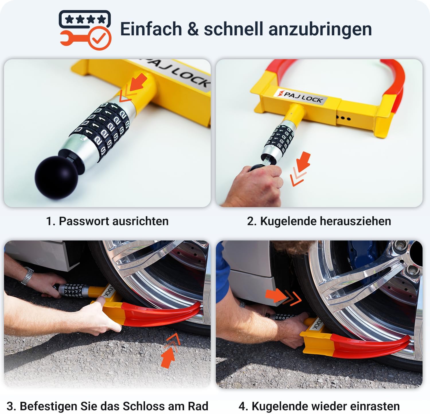 Thumbnail 5 de PAJ LOCK Radkralle – Wegfahrsperre für Autos, LKWs, Anhänger, Motorräder und mehr