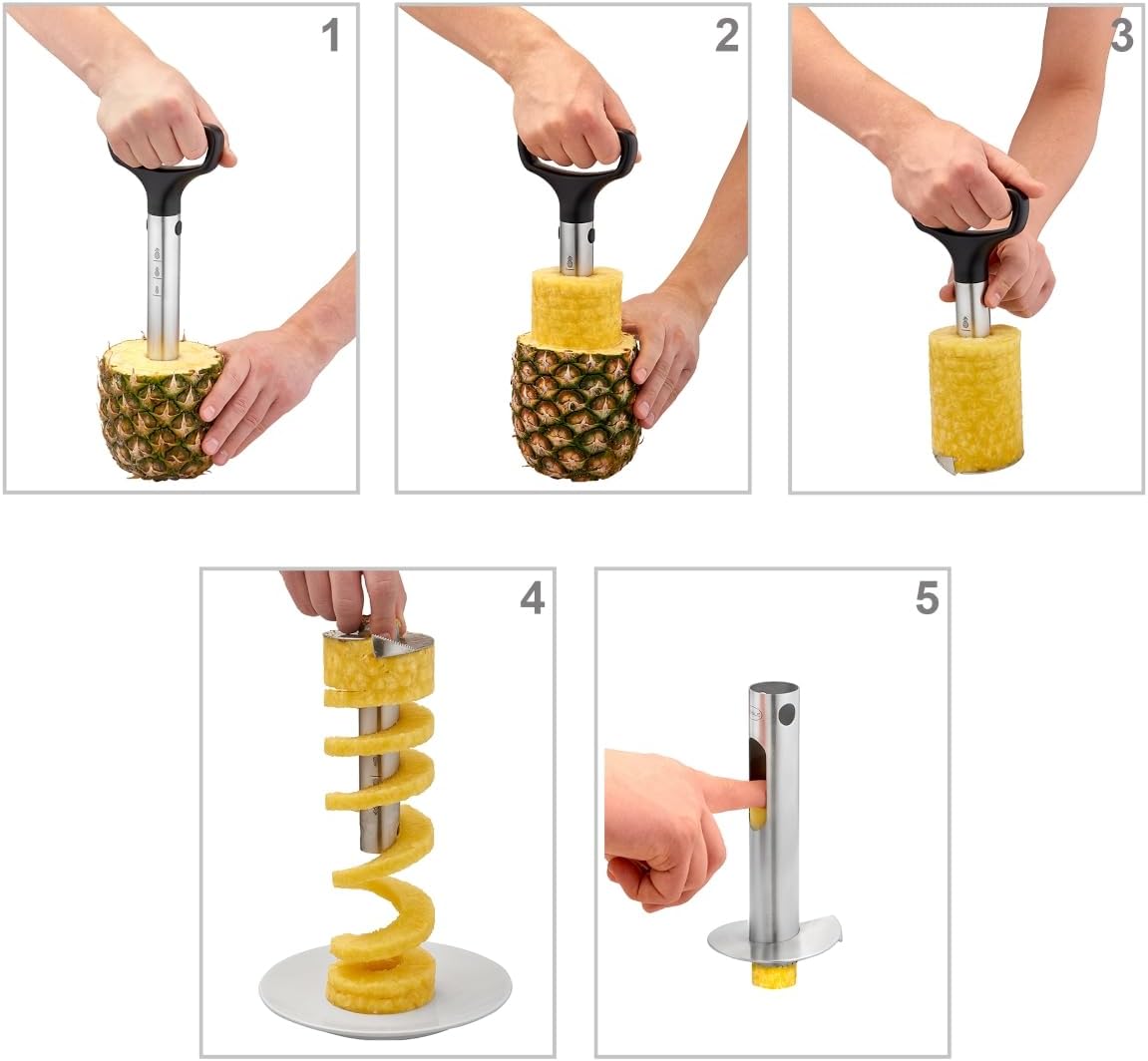 Detalle 2 de RÖSLE PRO Cortador de piñas 🍍 con mango ergonómico y escala