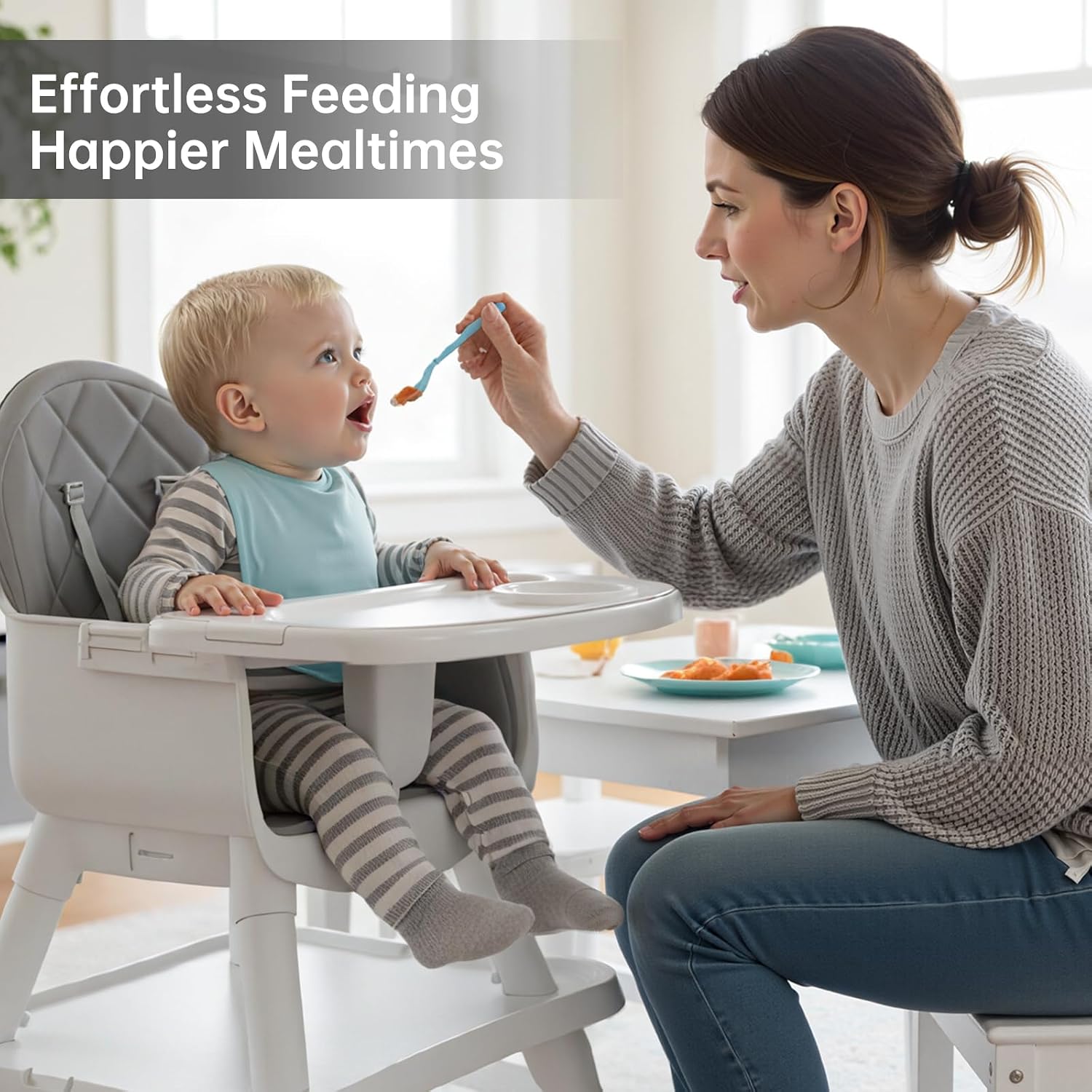 Detalle 2 de TOPOKAY 6-in-1 Convertible Baby Highchair with 5-Point Harness