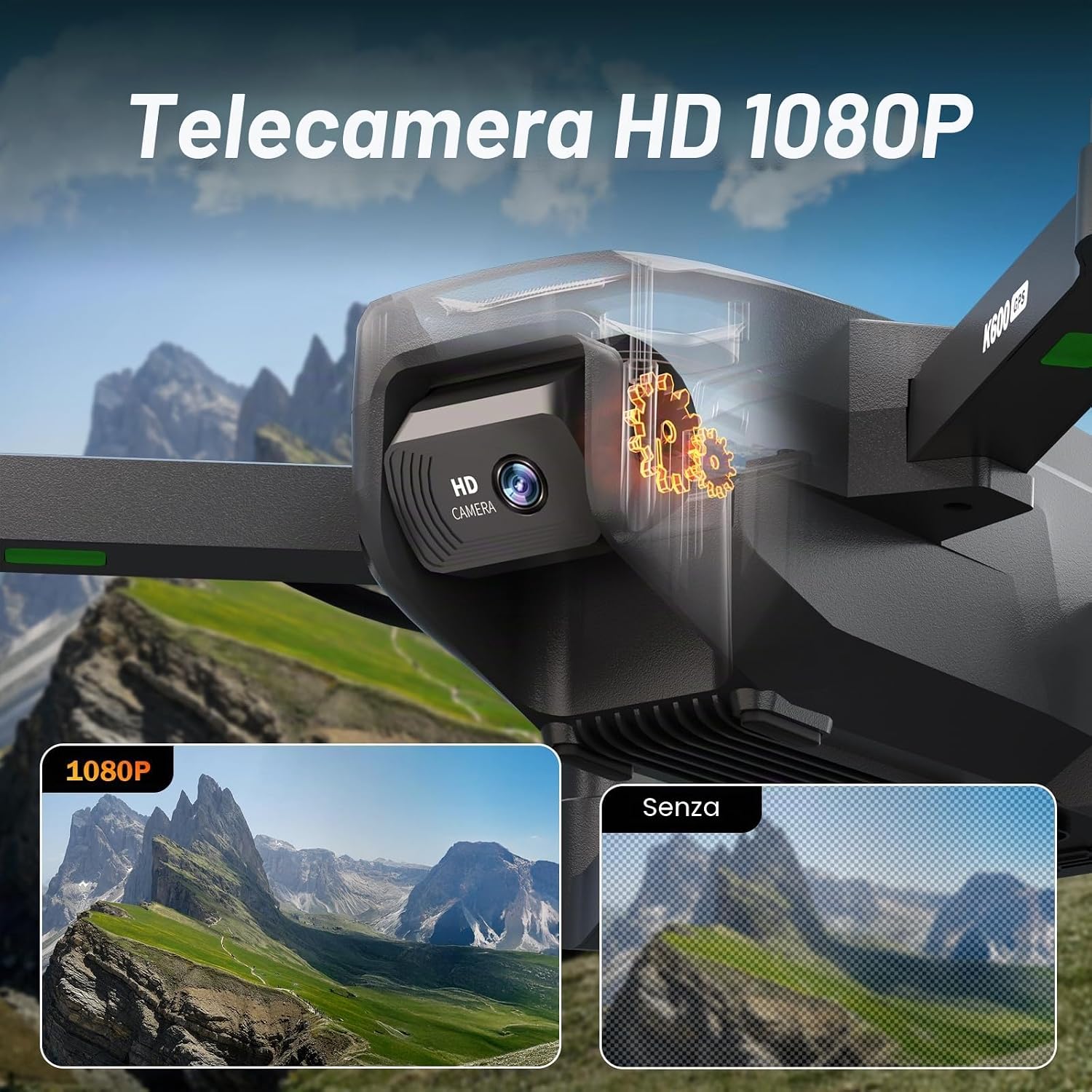 Detalle de suangrc K600GPS con fotocamera 1080P e schermo FPV da 4,5