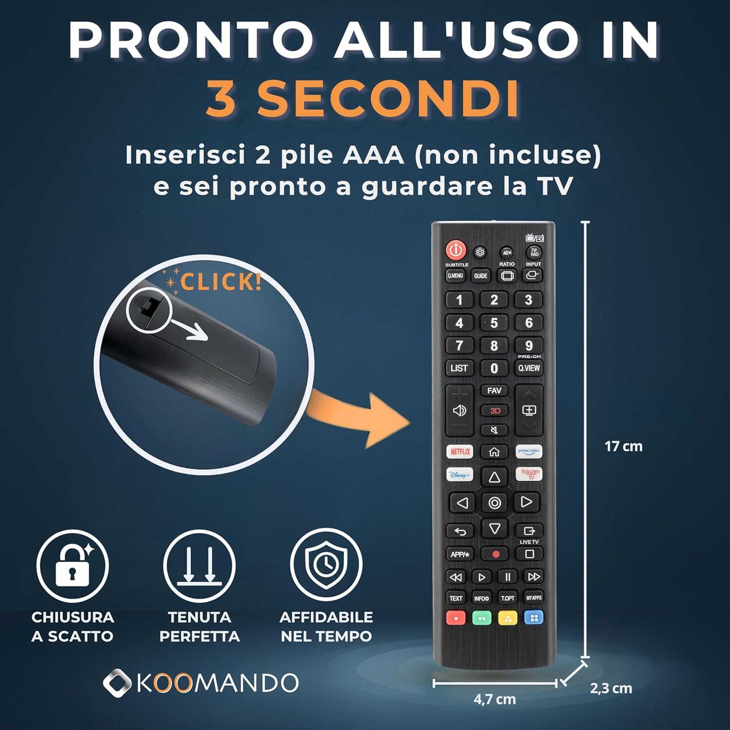 Thumbnail 4 de Koomando telecomando universale per TV LG originale – pronto all’uso, compatibilità ampia e tasti streaming