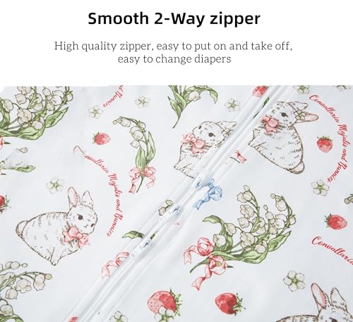 Thumbnail 6 de Chilsuessy Baby Schlafsack mit Füßen 1.5 Tog – Ganzjahres-Babyschlafsack aus Baumwolle (80 cm), Erdbeer Kaninchen