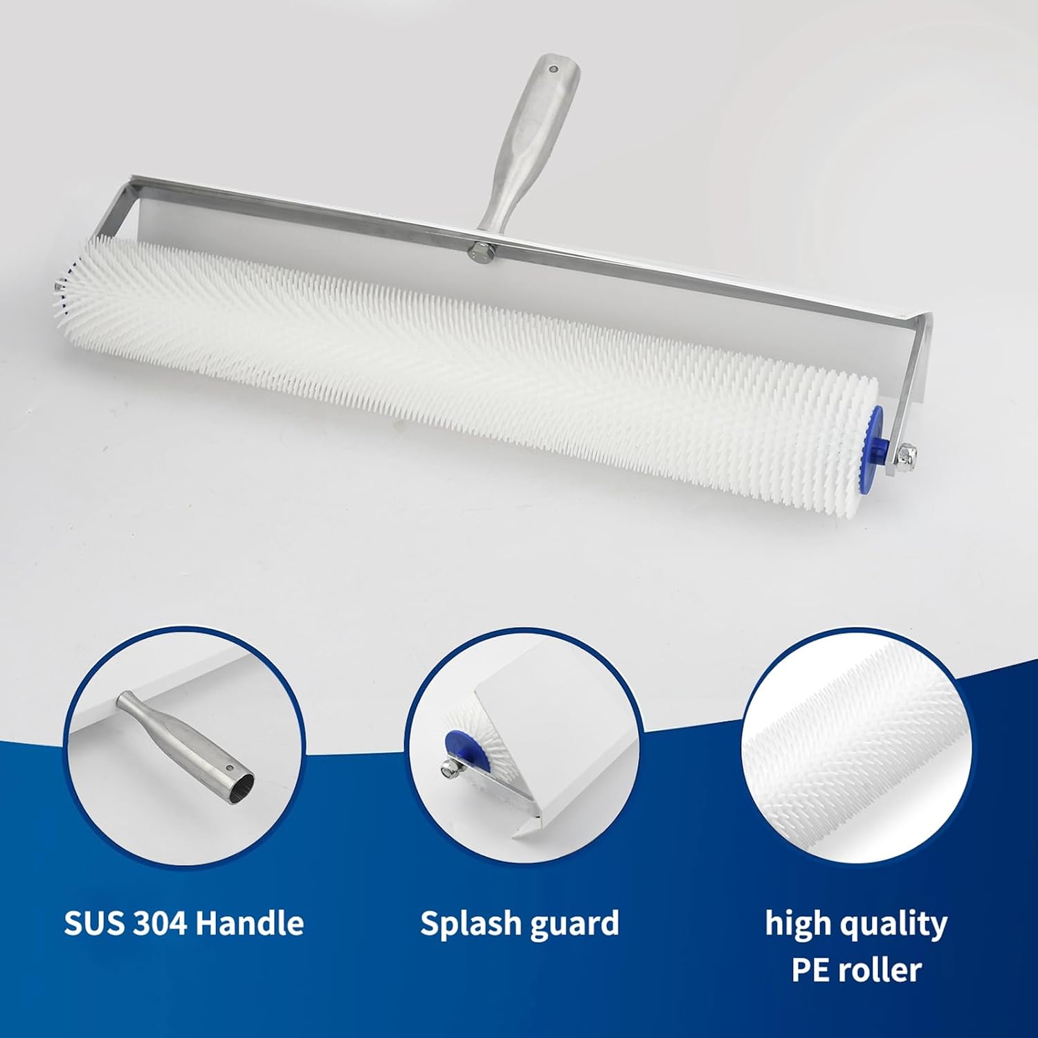Detalle de Self-Levelling Cement Tool Kit: Stainless Steel, Spike Roller & Accessories