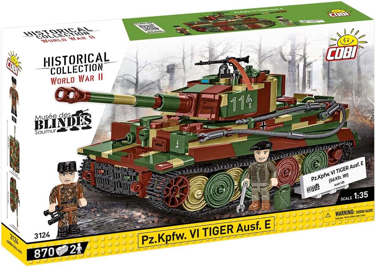 Detalle 2 de COBI Pzkpfw Vi Tiger Ausf E – byggsats i plast, 25 cm, armégrön