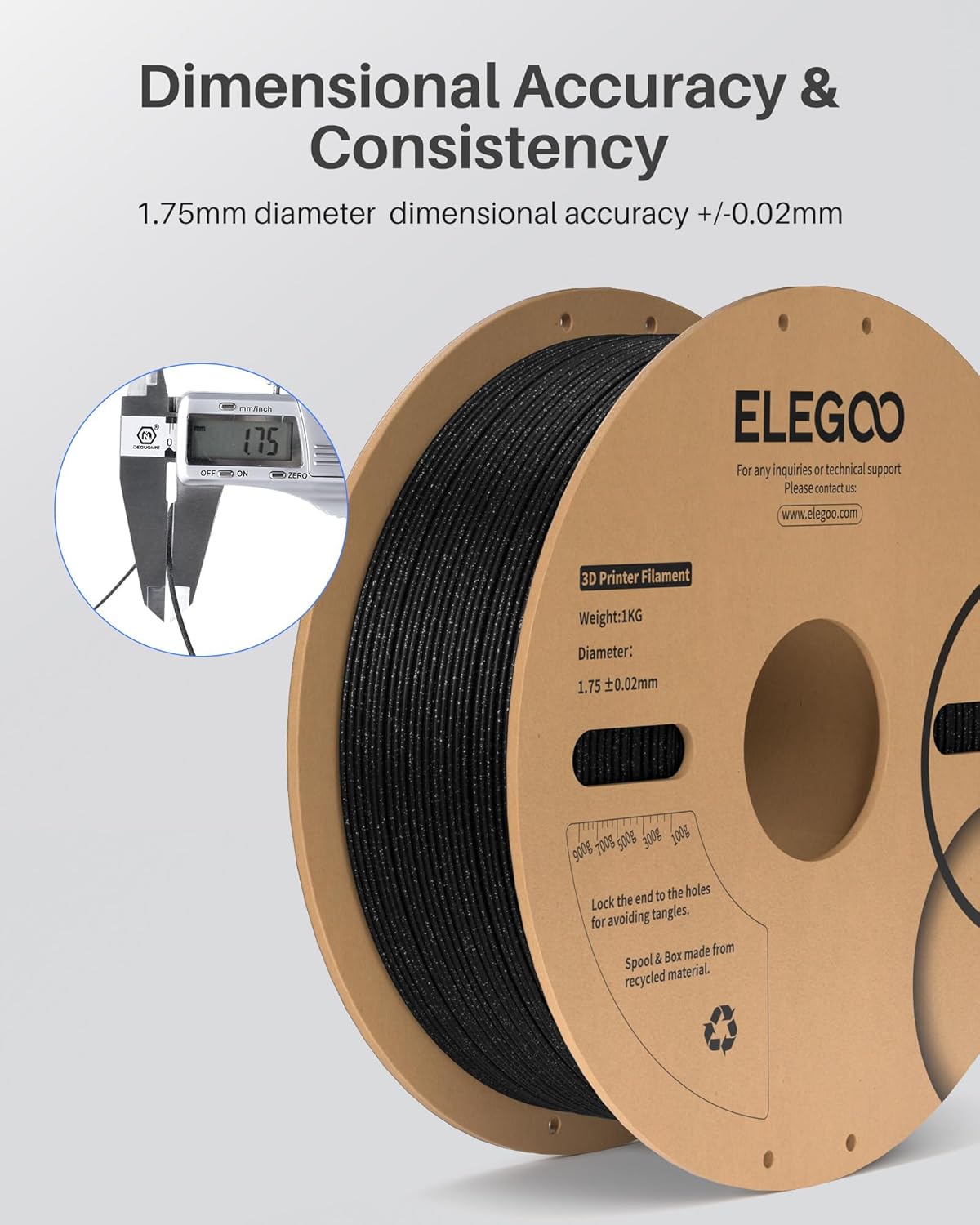 Thumbnail 3 de ELEGOO PLA Filament Sparkle Red 1KG (2.2lbs) - Glittery 1.75mm for Most FDM Printers
