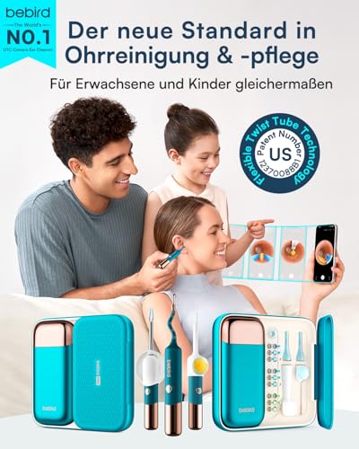 Detalle de Bebird Earsight Ultra Détartrant pour Oreilles avec 5G-WLAN et Otoscope HD 1080P – kit complet