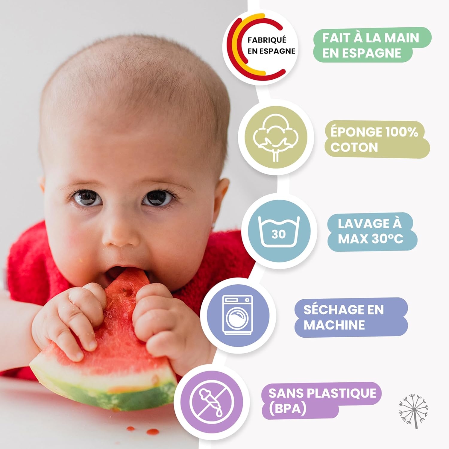 Thumbnail 5 de Lot de 5 bavoirs bébé imperméables MIMUSELINA en coton, grand bavoir avec élastique au cou