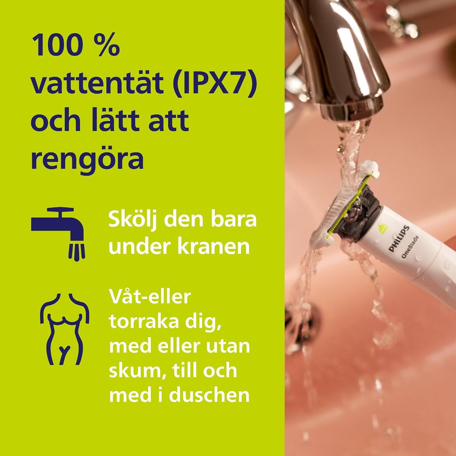 Detalle 2 de Philips OneBlade Intimate QP1924/28 intimtrimmer med SkinProtect-blad och 3 mm-kam