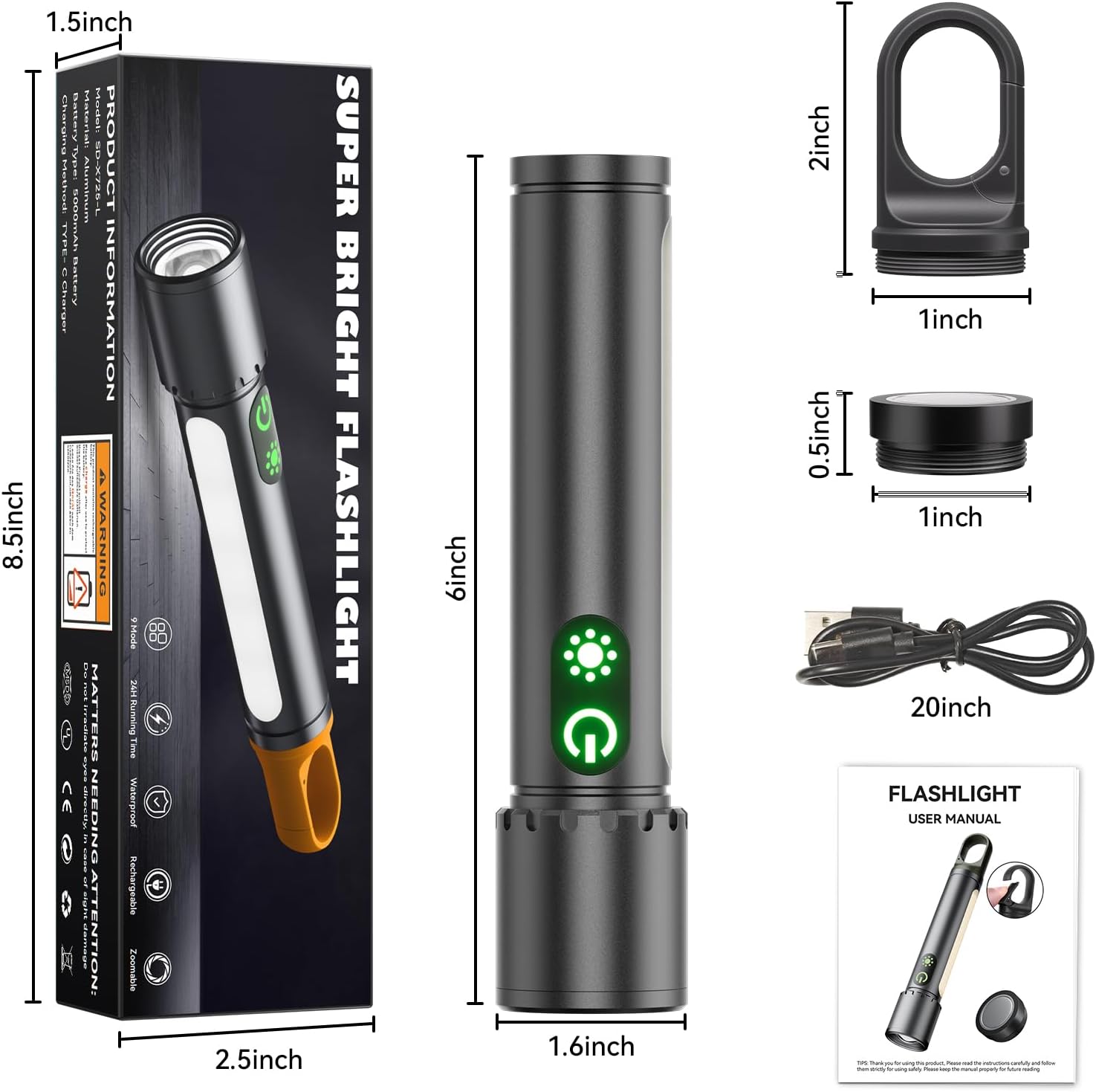 Thumbnail 6 de ET Rechargeable Torch LED 1000000LM
