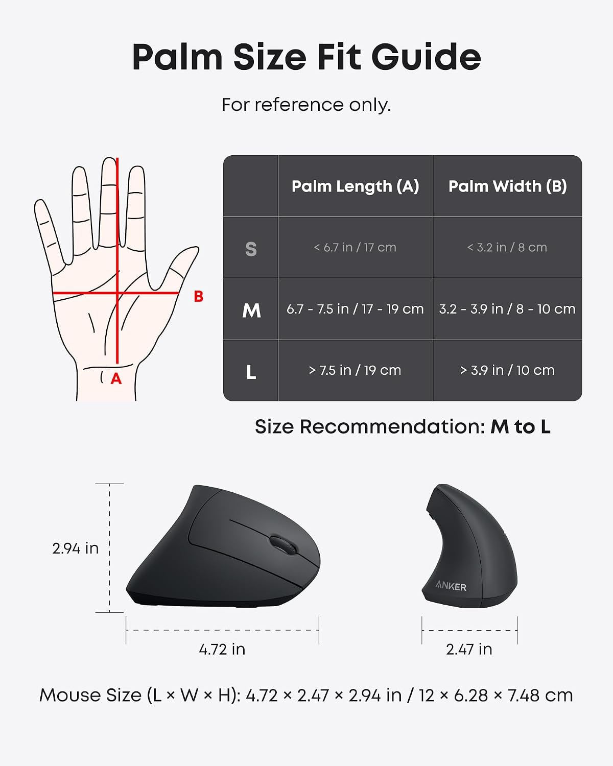 Thumbnail 6 de Anker Vertical Wireless Mouse, 2.4 GHz