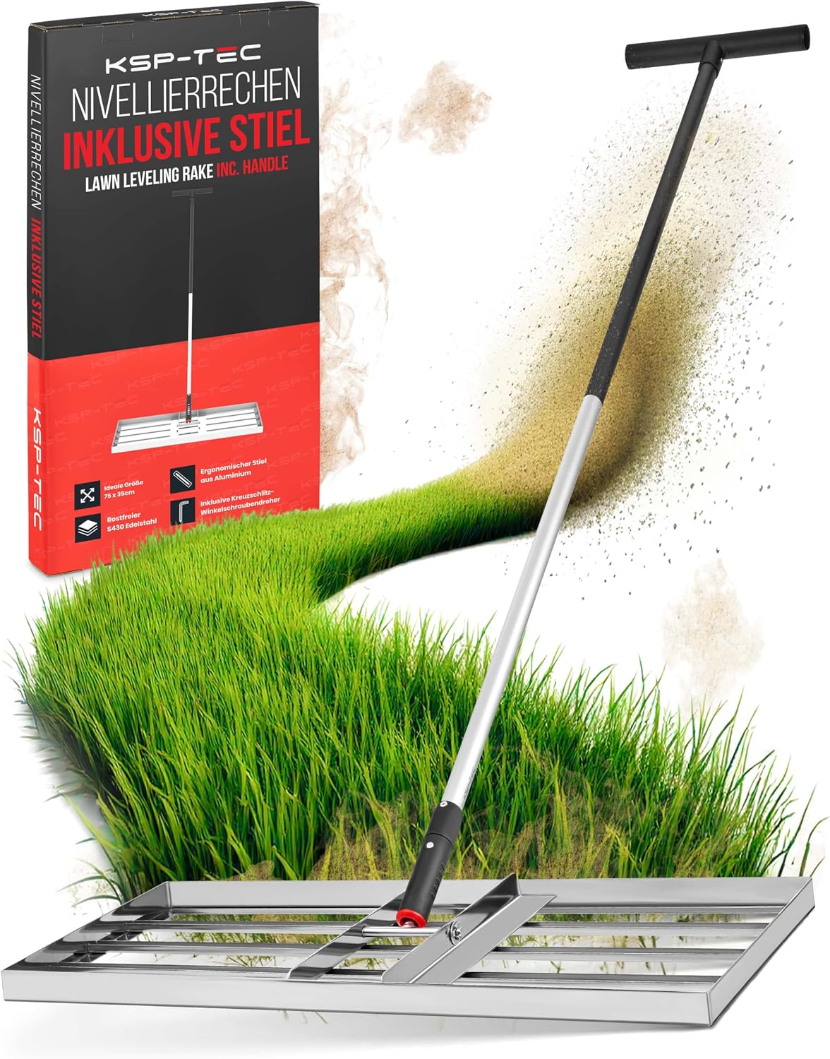 Detalle de Rasenrakel Edelstahl KSP-TEC 75 x 35 cm