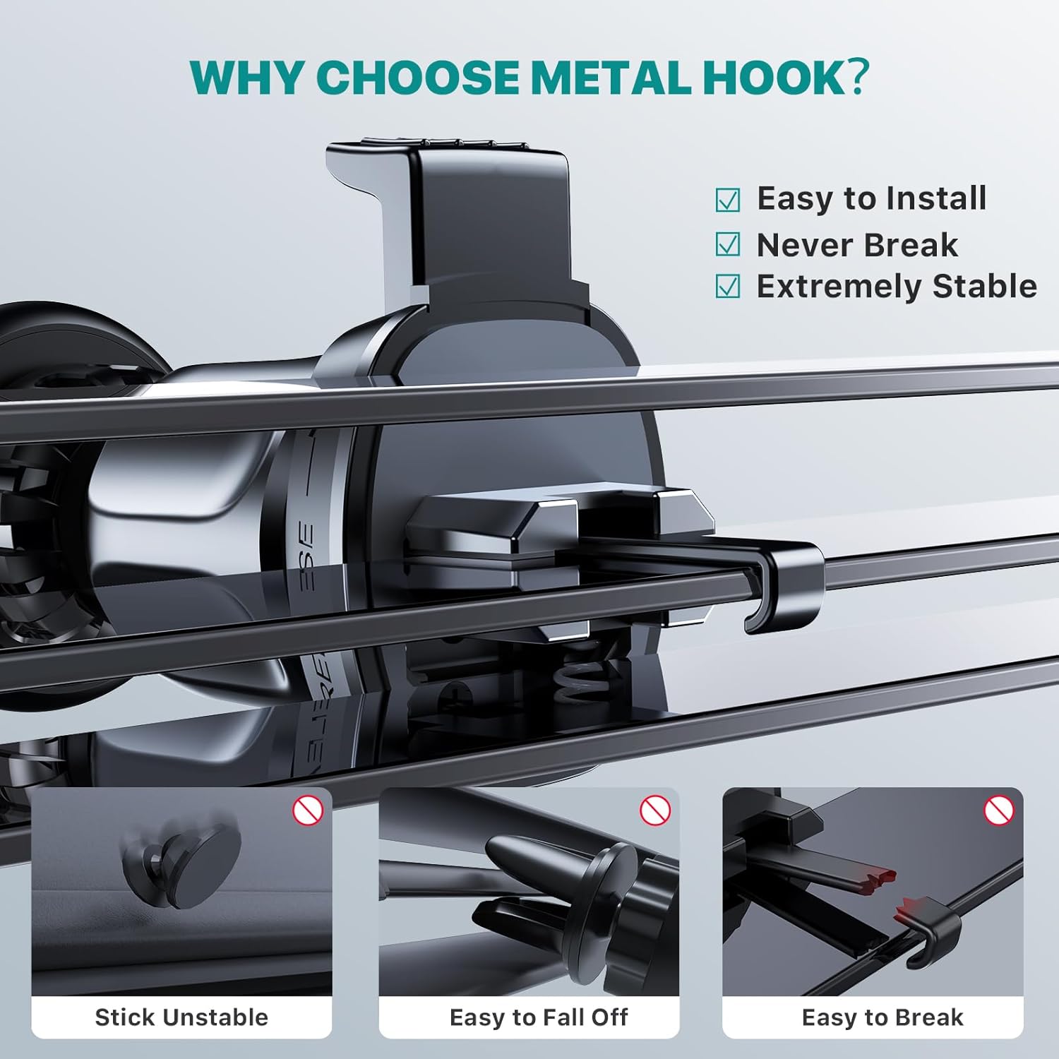 Thumbnail 1 de Miracase 2nd Generation Magnetic Car Phone Holder with Metal Vent Clip (Universal, 360° rotation)