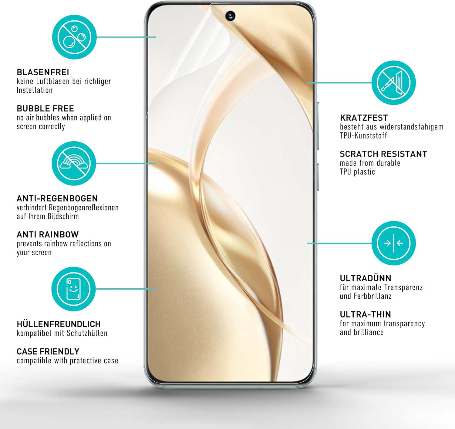 Thumbnail 4 de SmarTect Honor 200 5G TPU Screen Protector, Clear Film and Camera Protectors