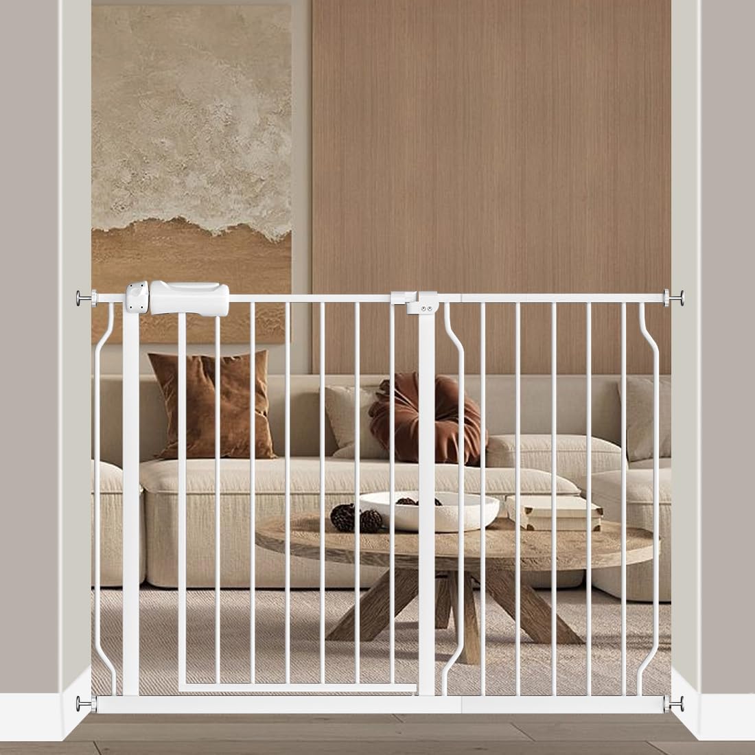 Detalle 2 de Fairy Baby W046White Extra-Wide Safety Gate, 43.5–48-Inch, Auto-Close