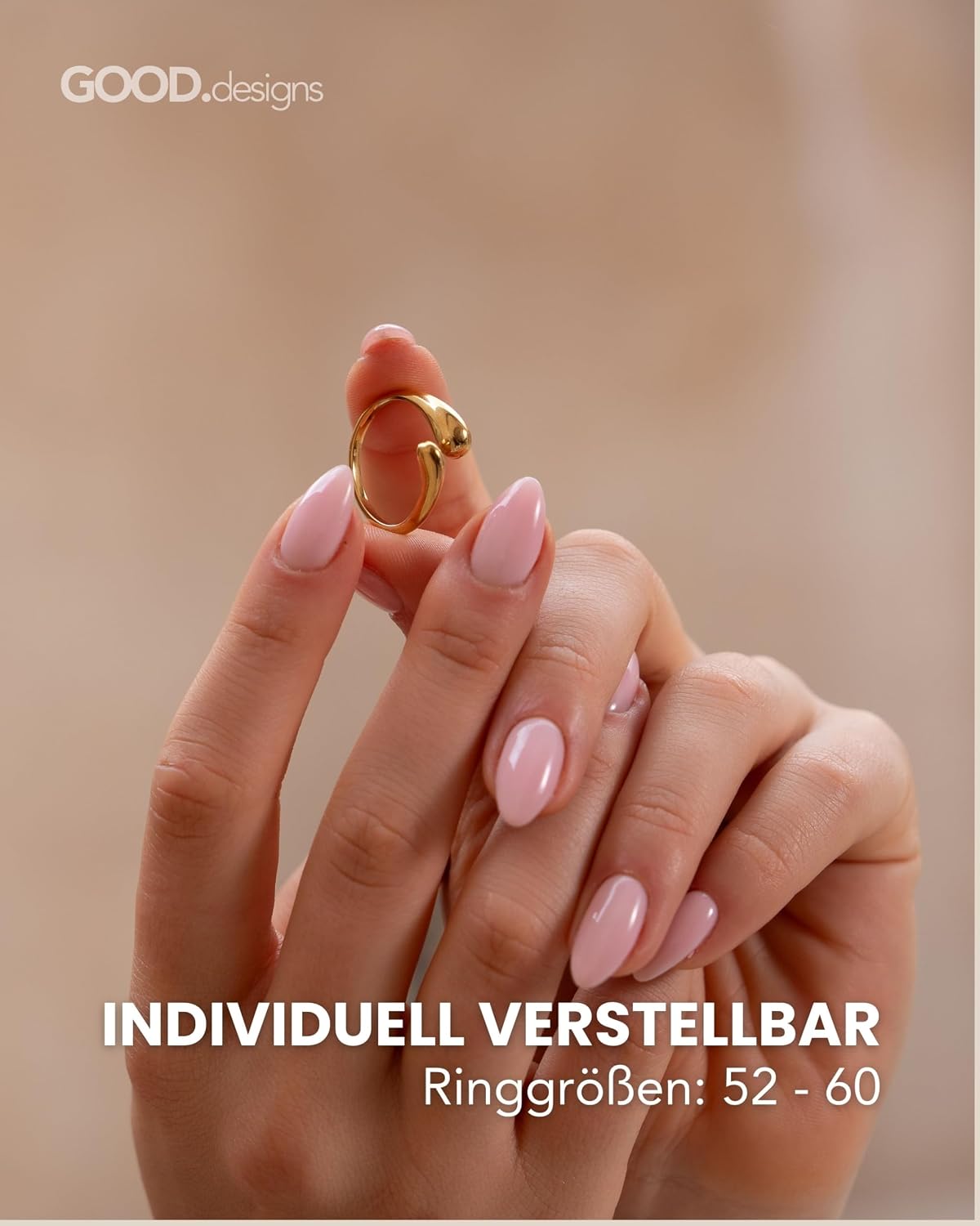 Detalle 2 de Wasserfester verstellbarer Damenring aus Edelstahl 316L