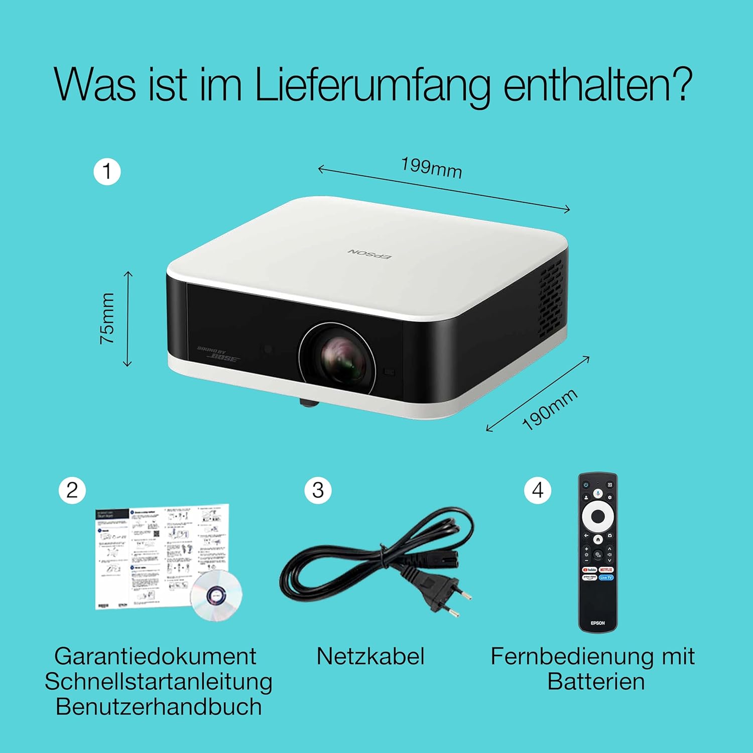 Thumbnail 2 de Epson Lifestudio Pop EF-61W (Sound by Bose) – tragbarer Smart-Projektor mit Google TV und Full HD