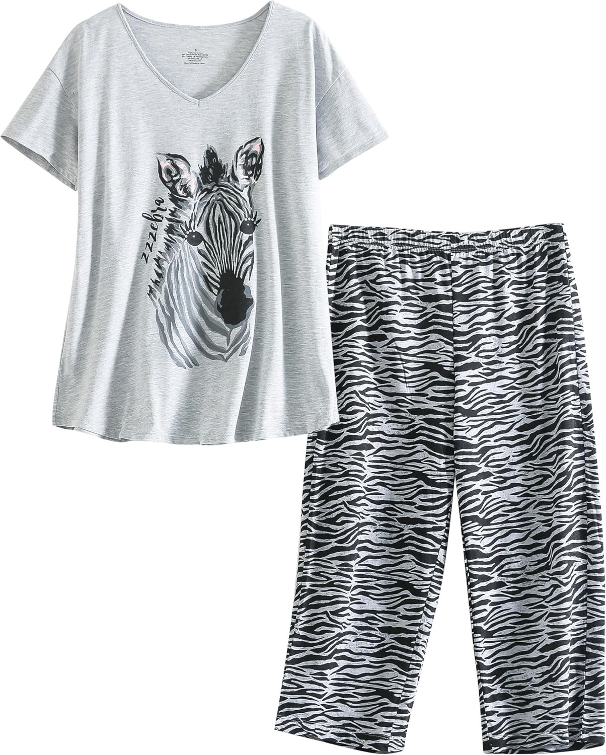 Thumbnail 6 de PNAEONG Women’s Tie-Dye Pajama Set with V-Neck Top and Capri Pants