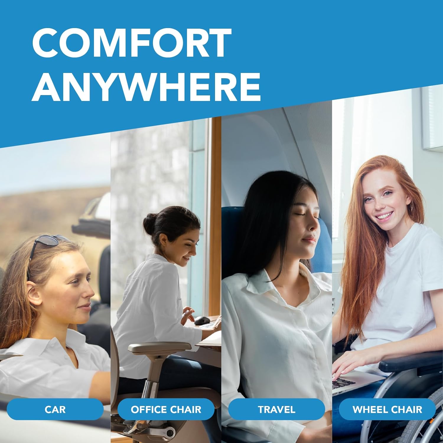 Detalle 1 de kingphenix Wedge Car Seat Cushion 1 Memory Foam