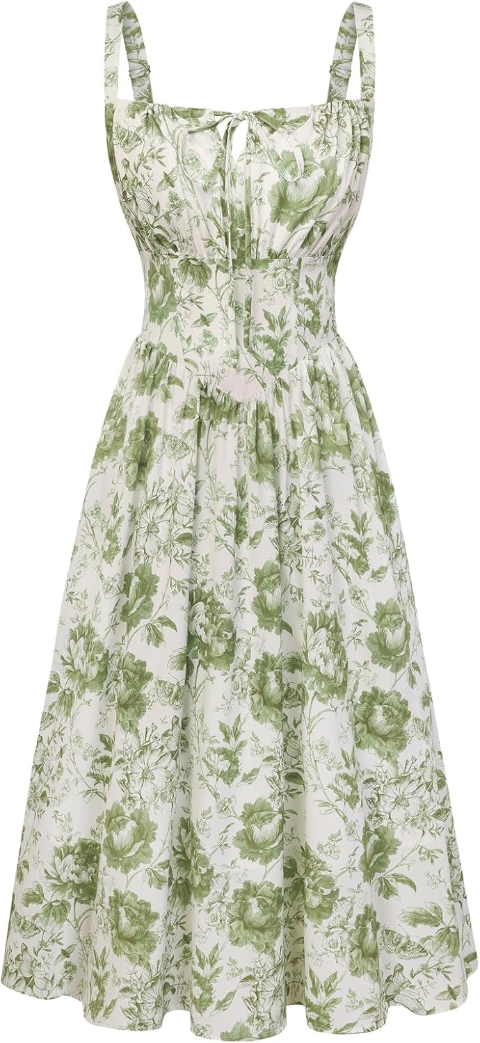 Thumbnail 6 de SCARLET DARKNESS Sommerkleid Damen – Vintage Boho Kleid mit Spaghetti-Trägern