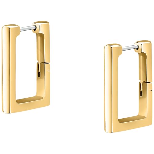 Detalle de Morellato Boucles d'oreilles femme SAUP13 – Collection Creole, acier doré rectangulaire