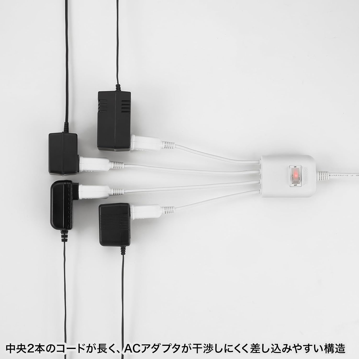 Thumbnail 6 de サンワサプライ TAP-EX4SWW 2P・4分岐・4個口 一括集中スイッチ付き電源延長コード ホワイト