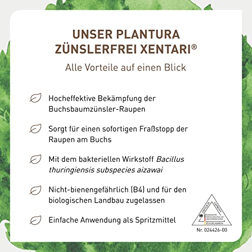 Thumbnail 4 de Plantura Xentari Raupenfrei & Zünslerfrei – Biologisches Spritzmittel gegen Buchsbaumzünsler, 8x2 g