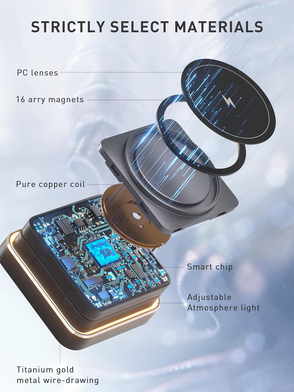 Thumbnail 2 de Tigratigro Caricatore Wireless 3 in 1 Pieghevole: ricarica simultanea per iPhone, Apple Watch e AirPods