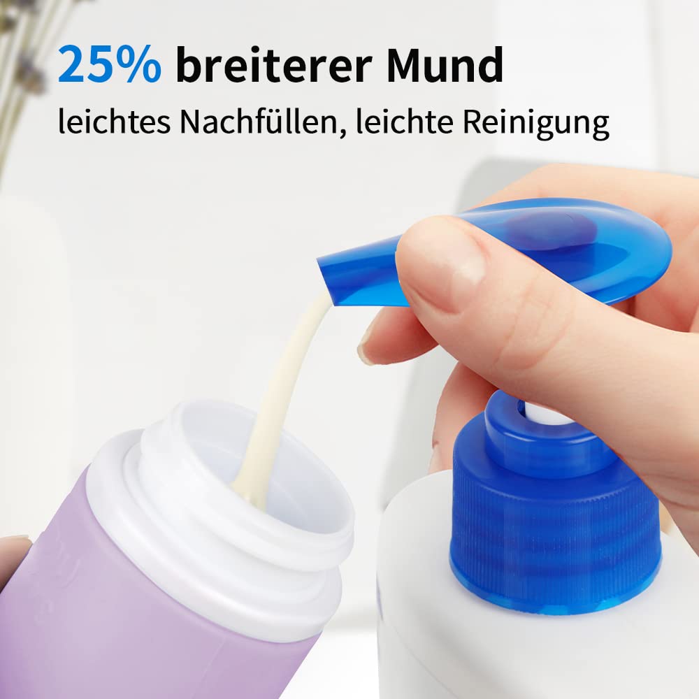 Detalle de Opret 100 ml Silikon Reiseflaschen Set – 4 Stück, auslaufsicher, BPA-frei, TSA-geprüft