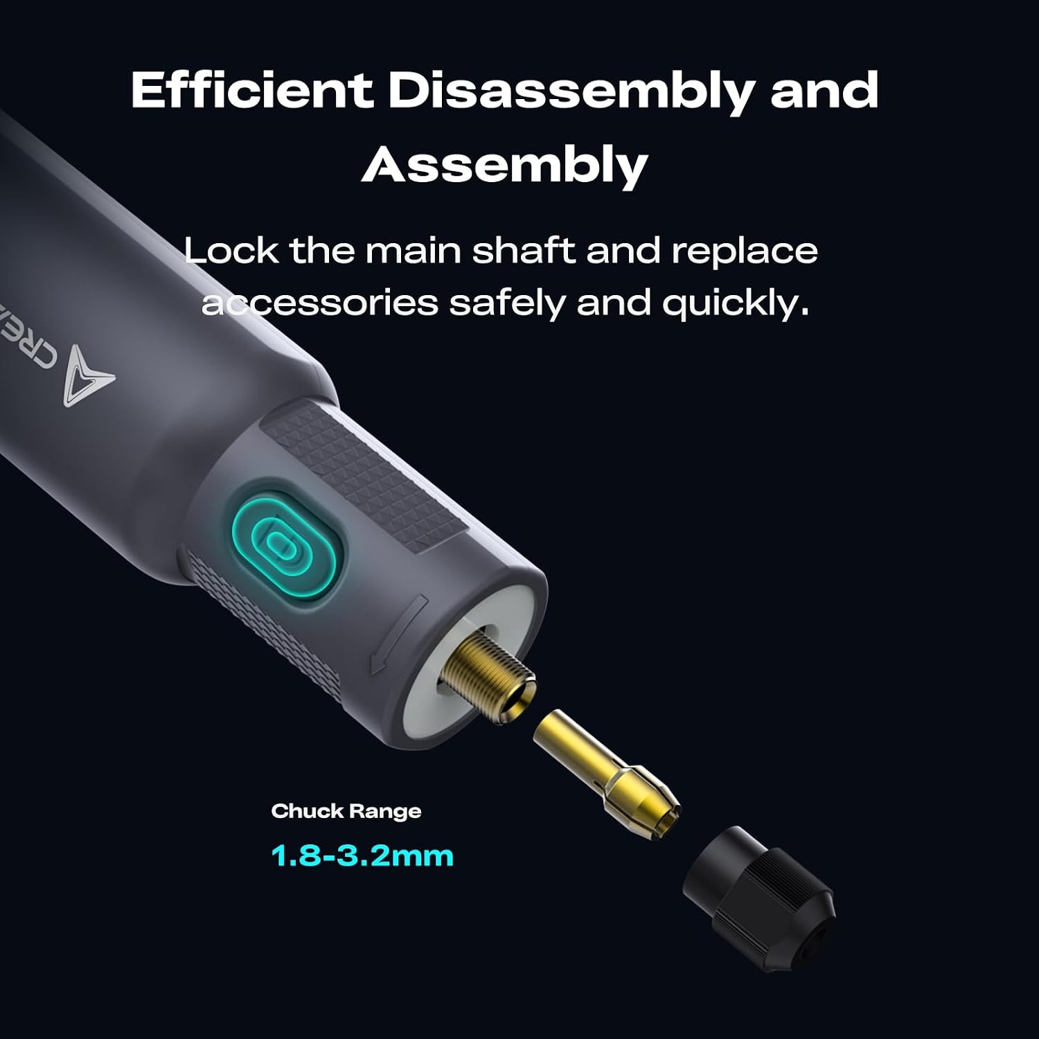 Detalle de Creality Cordless Rotary Tool Kit, 6 Speeds, 10,000–18,000 RPM