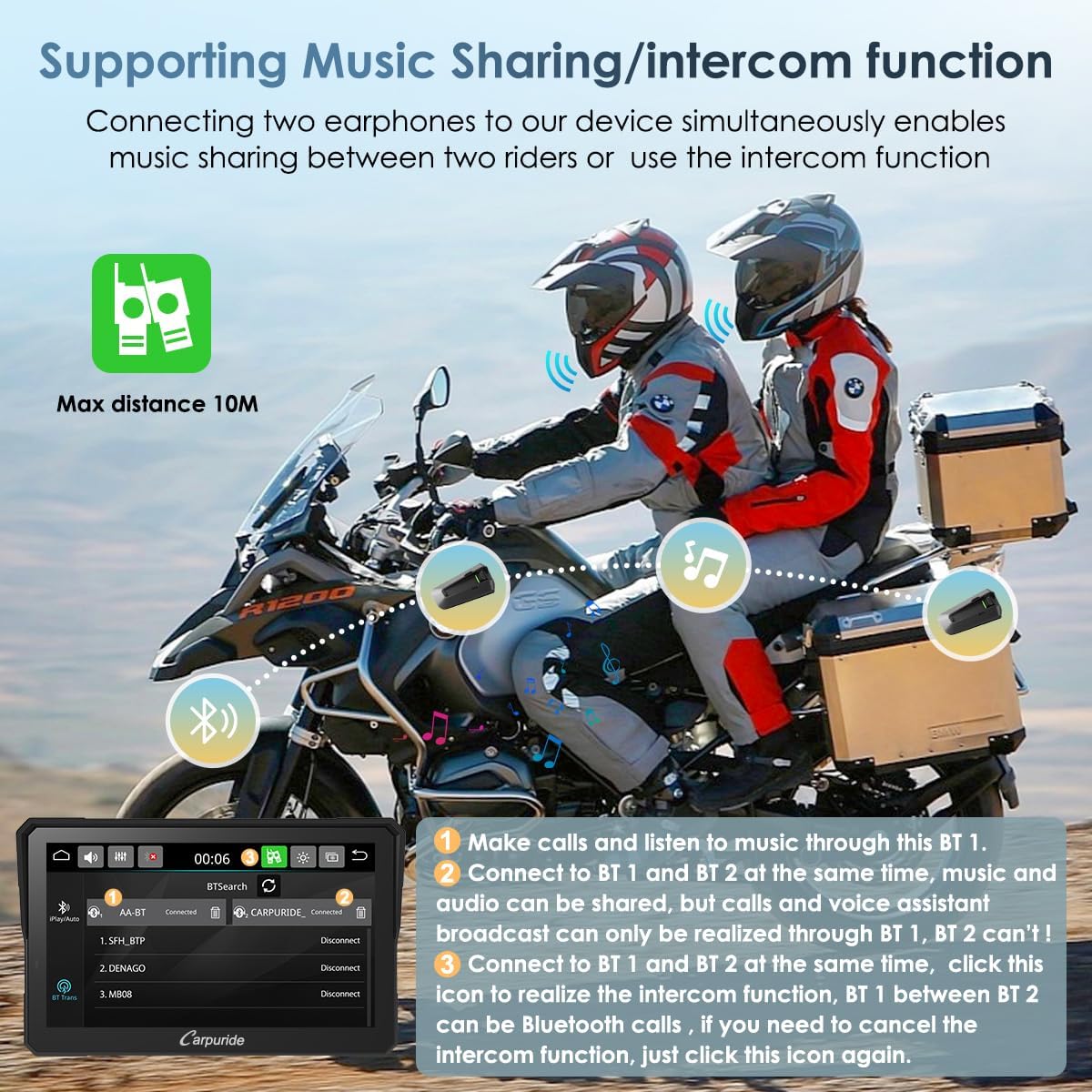 Thumbnail 5 de Carpuride W702BS Pro 7" Motorcycle CarPlay screen