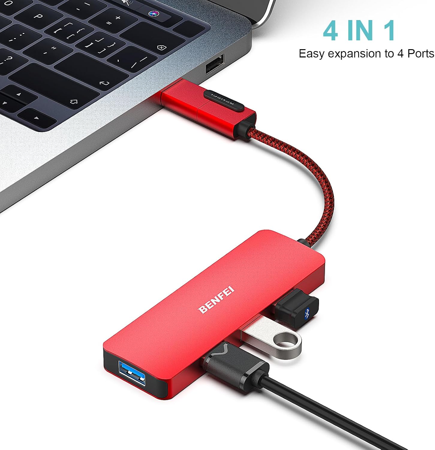 Detalle 2 de BENFEI HUB USB 3.0 Hub USB C 4 porte