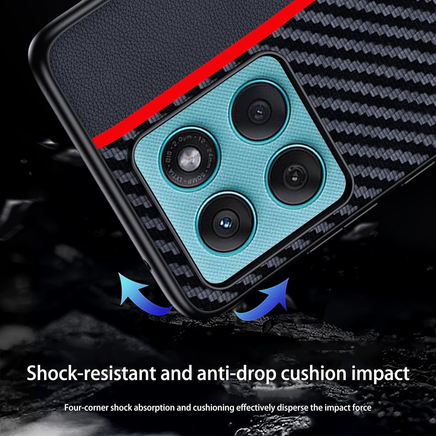 Thumbnail 1 de FDHYFGDY Hülle für Motorola Edge 60 / Edge 60 Fusion – Carbonfaser-Case, wasserdicht & stoßfest