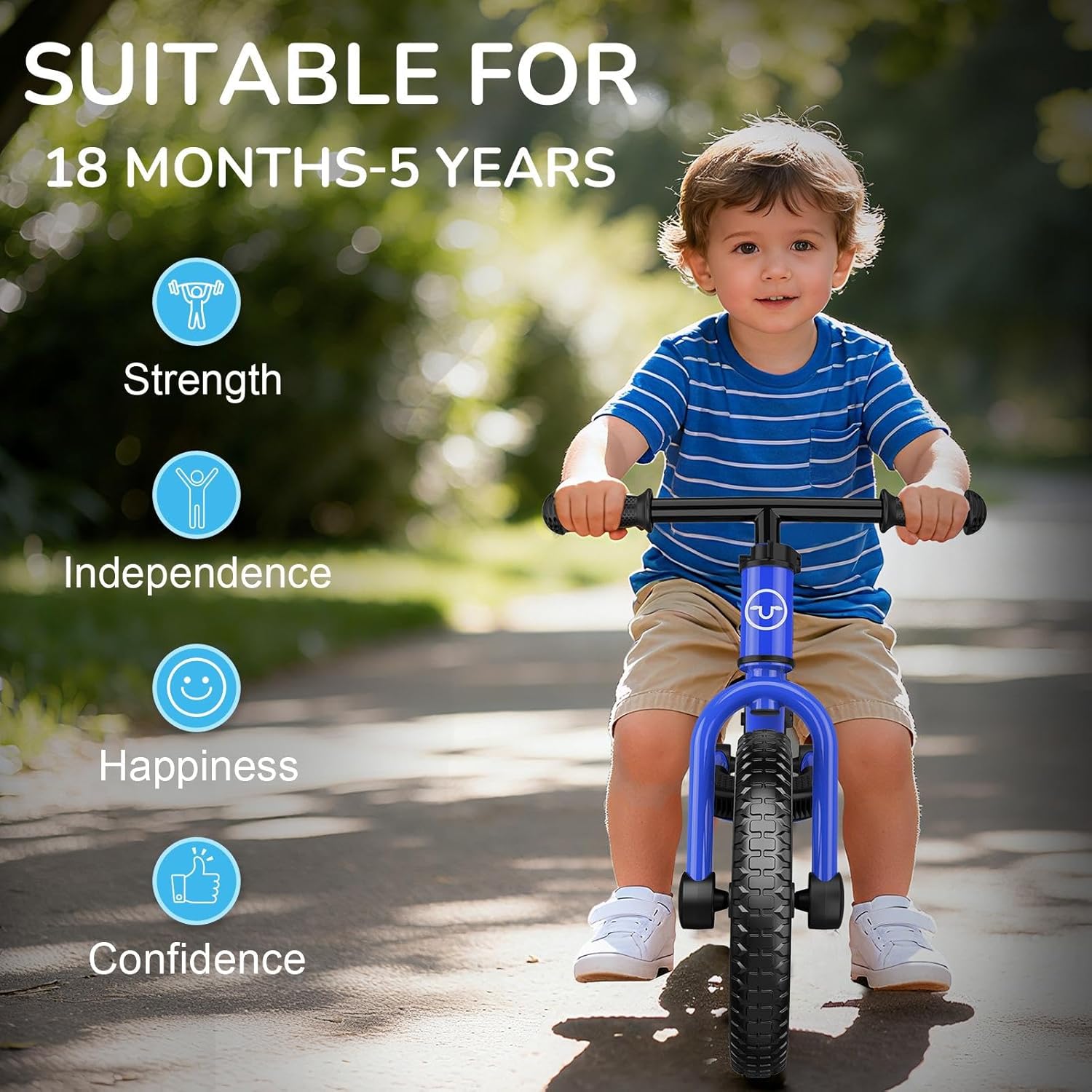 Detalle 2 de Umatoll Toddler Balance Bike (No-Pedal) for Ages 18 Months–5 Years with Tool-Free Adjustment