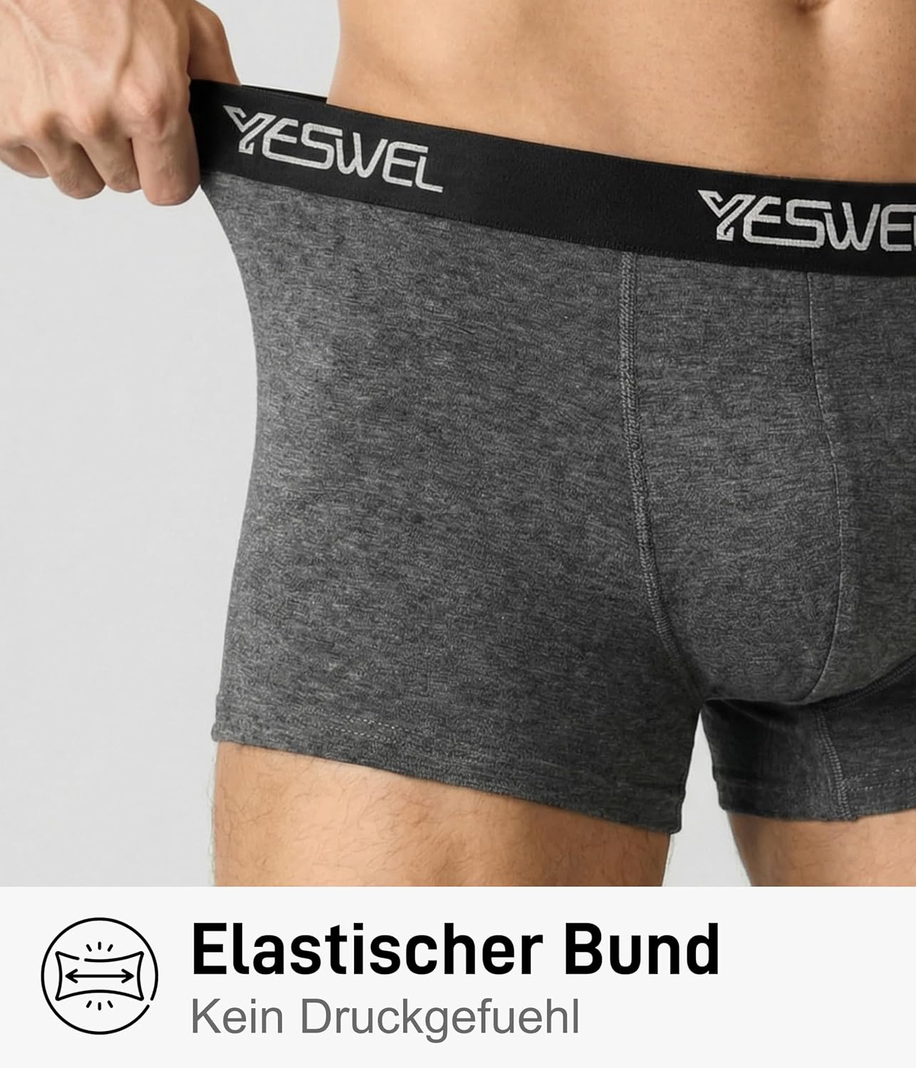 Detalle 2 de YESWEL Boxershorts Herren 10er Pack – Baumwolle Retroshorts, elastischer Bund, kratzfrei