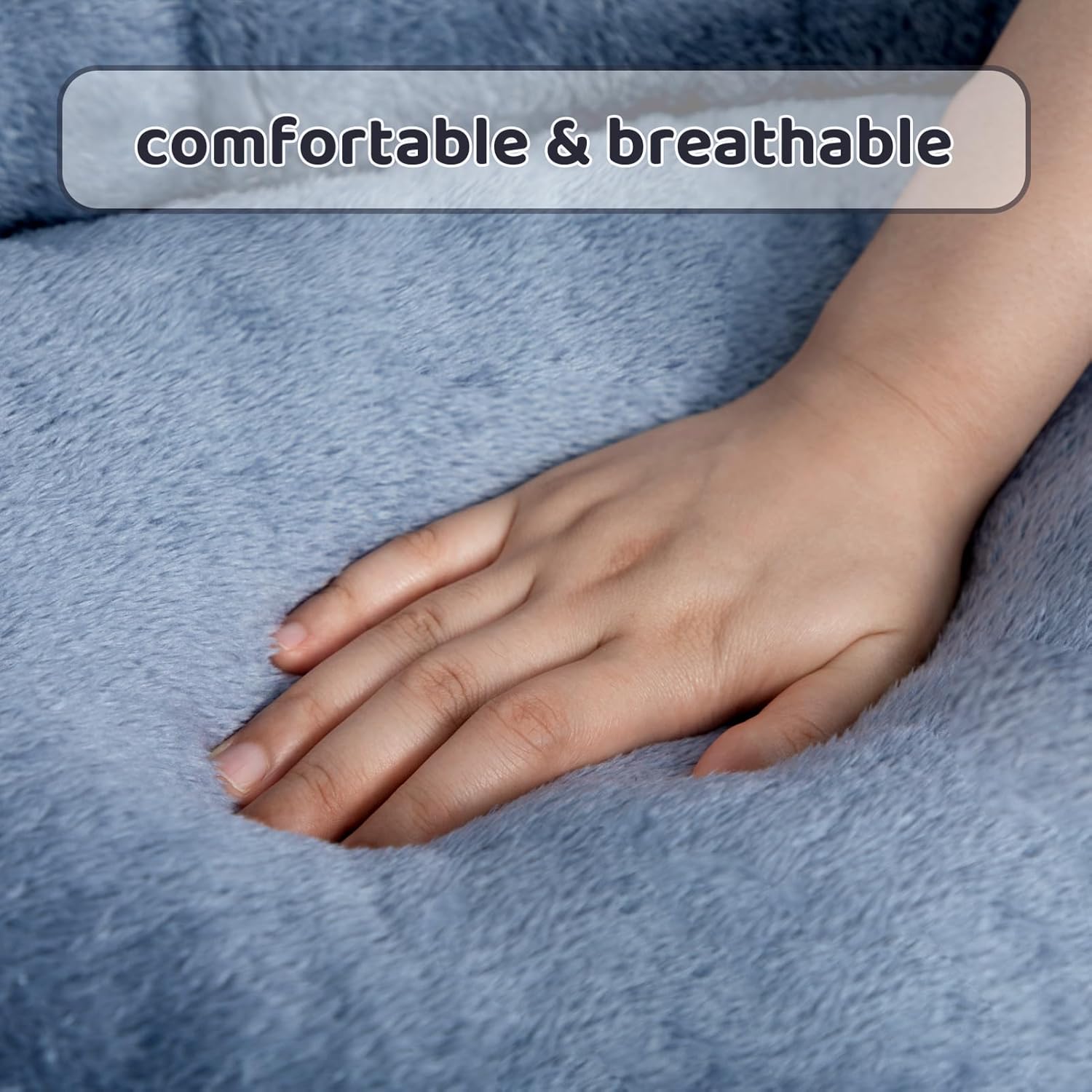 Thumbnail 6 de Hollypet Round Cat Bed & Small Dog Bed (55 x 50 x 15cm) in Blue-Grey