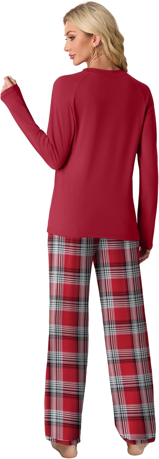 Thumbnail 4 de VINTATRE Womens Pajama Set, 2-Piece Knit PJs with Long Sleeves and Pockets