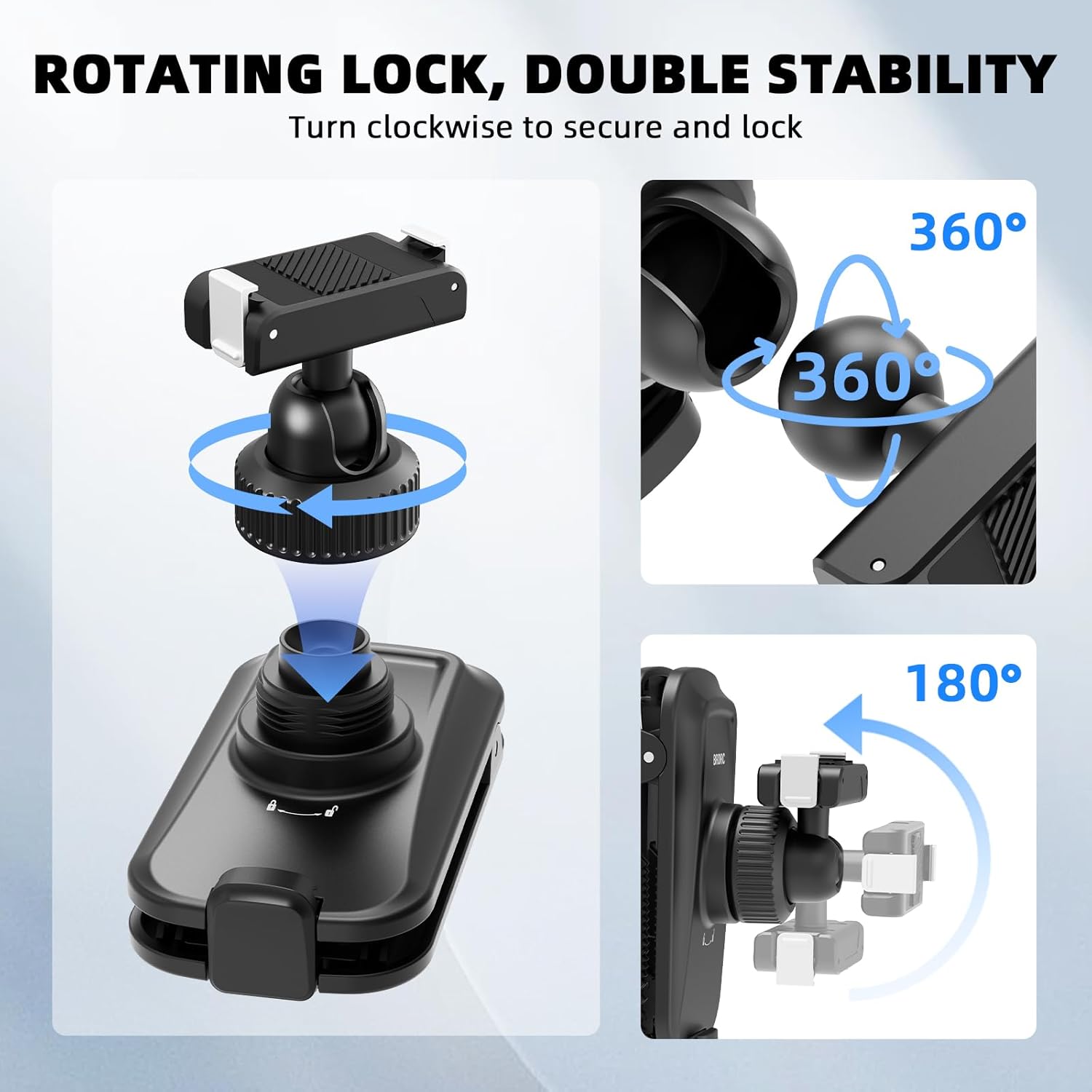 Thumbnail 3 de BRDRC Magnetic Quick Release Backpack Clip Mount for DJI Osmo Action 5 Pro/4/3/360