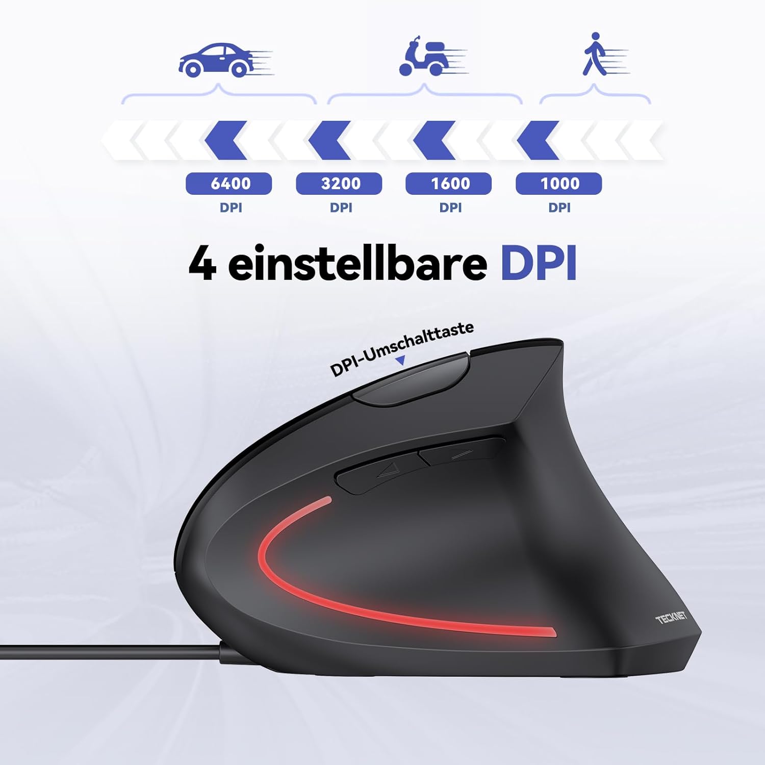 Thumbnail 1 de TECKNET Ergonomische Maus 6400 DPI