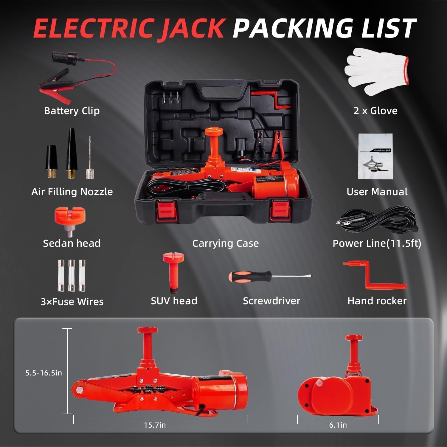 Detalle de ROGTZ Electric Scissor Car Jack Kit 3 Ton