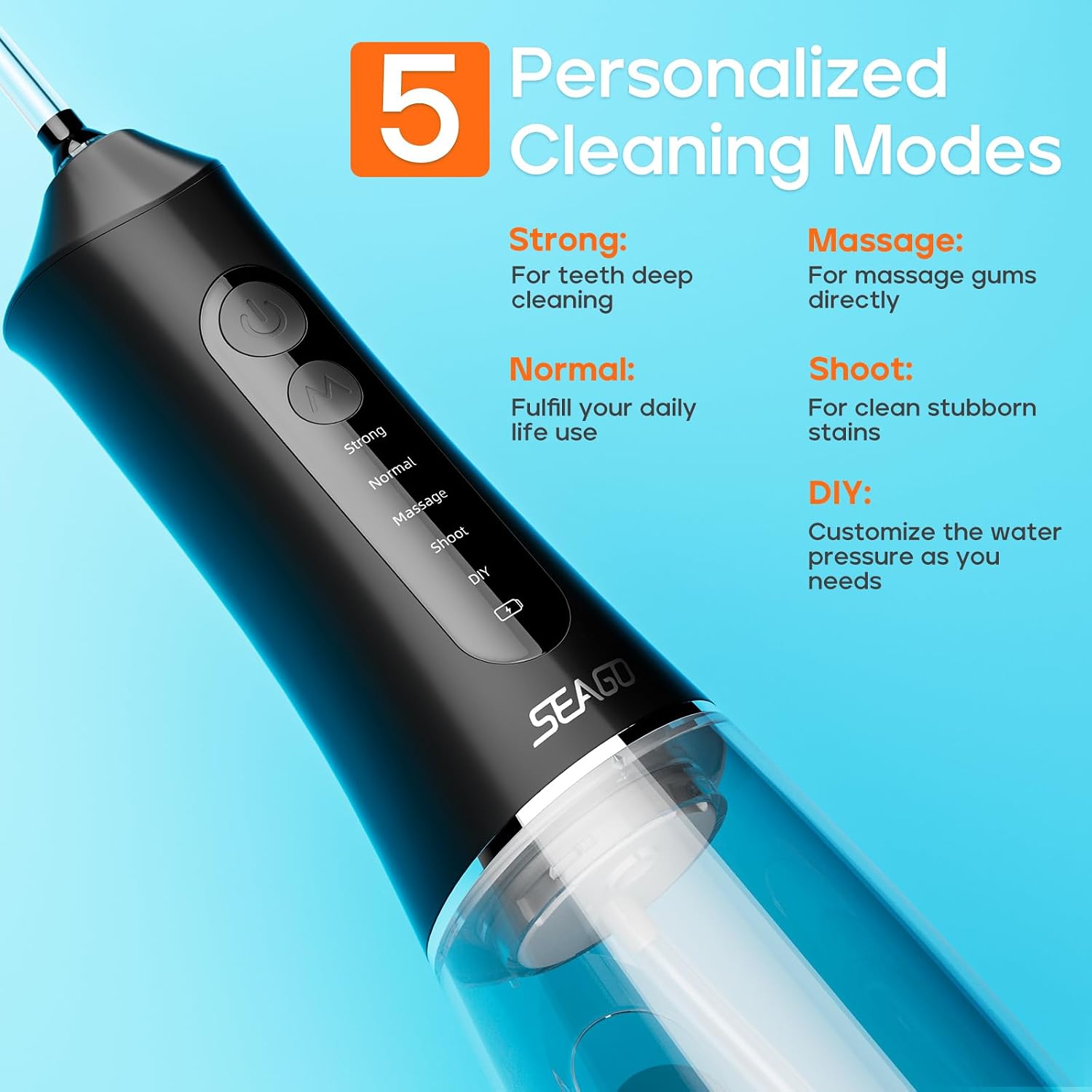 Thumbnail 2 de Seago Cordless Water Flosser SG-8019 with 300ml Tank and 7 Nozzles