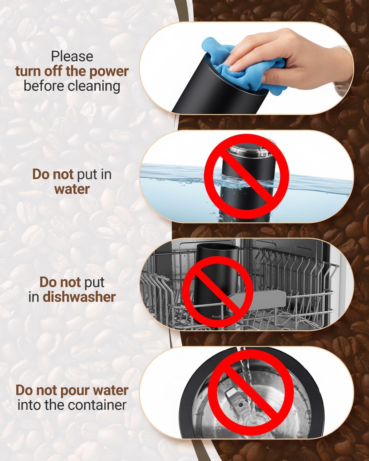 Thumbnail 6 de Andizun Electric Coffee Grinder (350W) with 80g capacity and one-touch operation