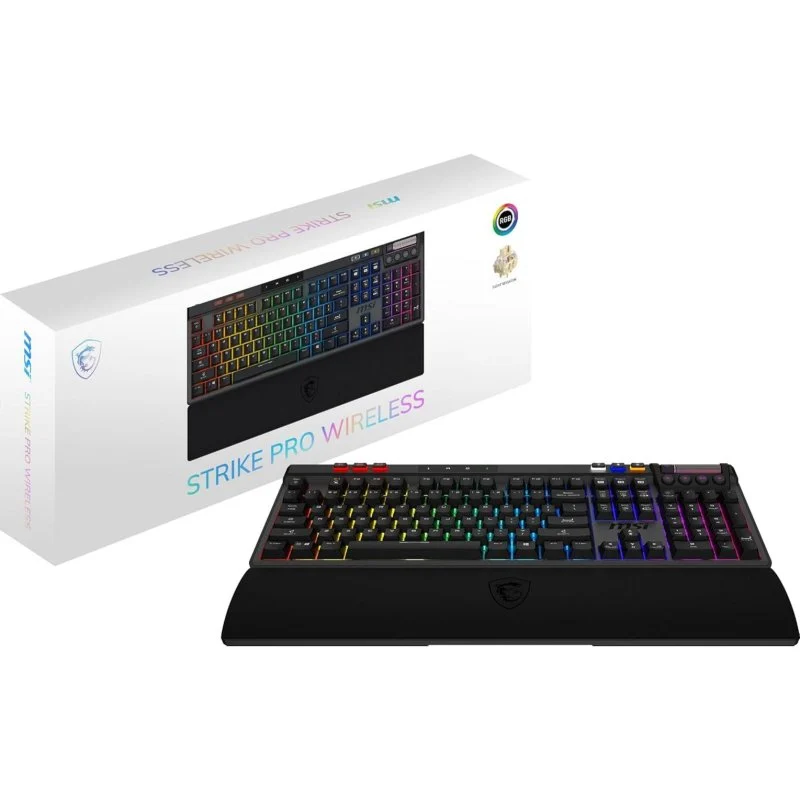 Detalle de Teclado mecánico MSI Strike Pro Wireless ES: autonomía, precisión y personalización en un formato compacto