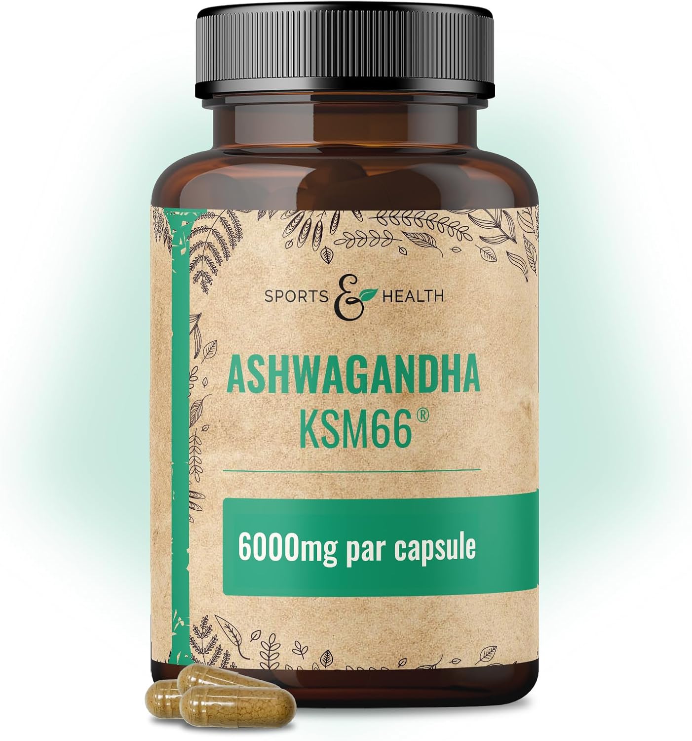 Detalle de Ashwagandha KSM-66 Gélules – Ultra dosé et pur, 100 gélules